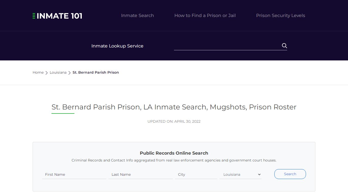 St. Bernard Parish Prison, LA Inmate Search, Mugshots ...